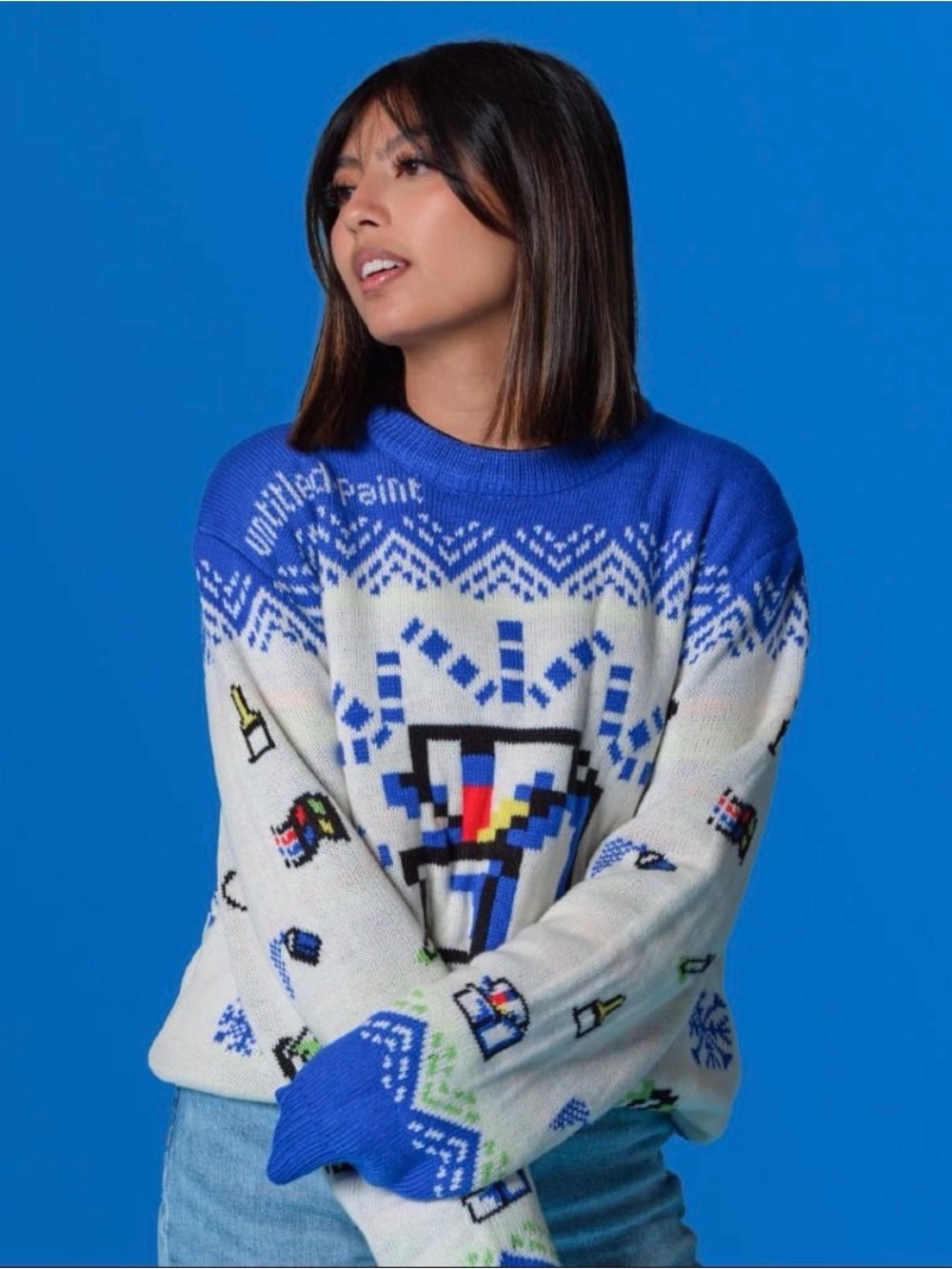 Microsoft MS Paint Ugly Christmas Sweater Official Holiday Knit Never Worn
